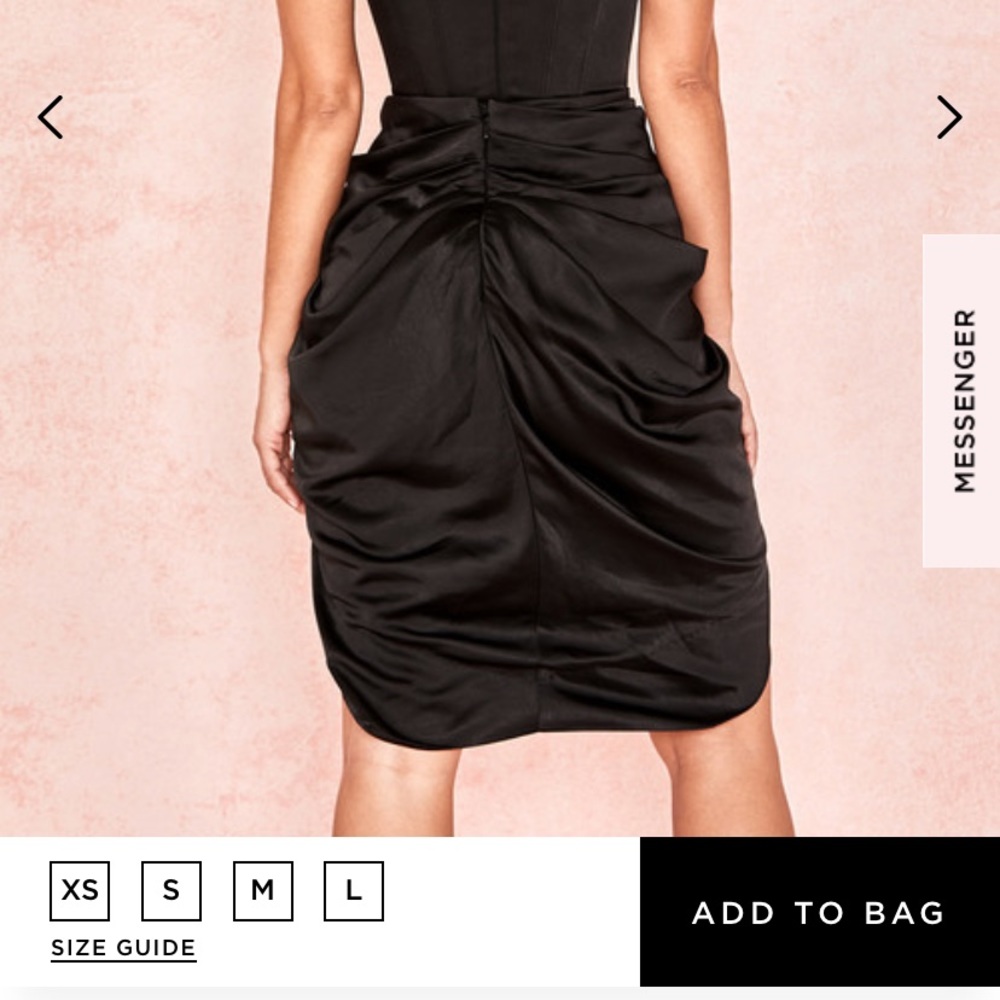 House of CB satin skirt black medium